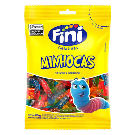 FINI BALA GELATINA  MINHOCAS 80G